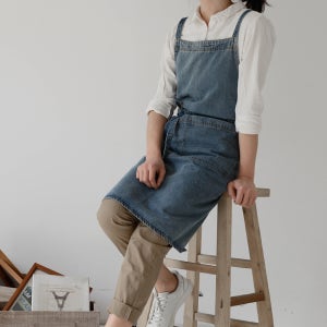 아워리빙 어센틱 데님 앞치마 카페 공방 바리스타