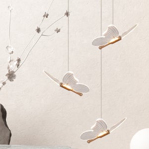 가본조명 LED 버틀리 3등 팬던트 15W 나비디자인 식탁 포인트 팬던트