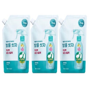온더바디 발을씻자 코튼풋샴푸 리필 레몬향, 500ml, 3개