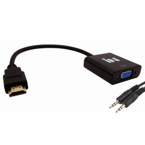 HDMI to RGB VGA 변환 컨버터 블랙 오디오지원 MJ-HVC03W