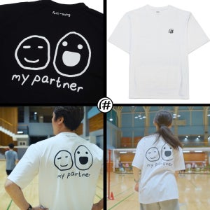 배드민턴 오버핏 반팔 티셔츠 풀스윙 감쟈와 고구망 BASIC03