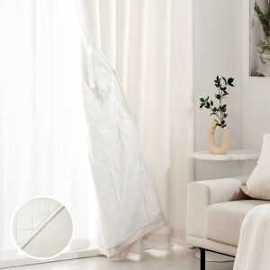 [N배송] ON NEW 린넨스타일 3중방한 3도씨커튼 높이조절밴드형 2장세트