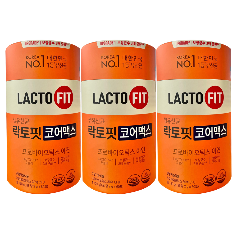 락토핏 생유산균 코어맥스 2g x 60포 x 3개 (리뉴얼)