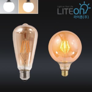 라이톤 LED 에디슨 ST64 눈꽃 전구 2W 백열등 교체