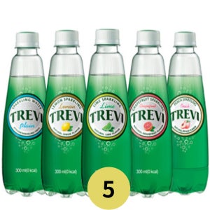 트레비 300ml x 5페트 플레인 레몬 라임 자몽 제로칼로리 당없음