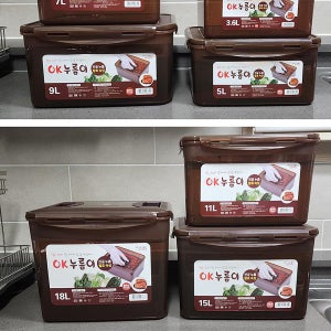 밀폐 누름이 발효 숙성 대용량 김장 김치통 보관 저장 용기
