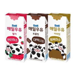 매일우유 멸균우유 200ml x 24팩 딸기/초코/커피