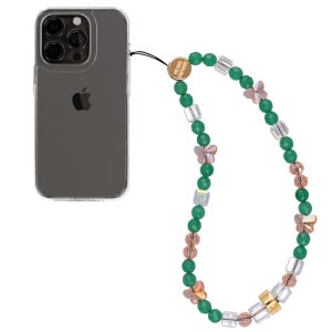 그린빛행운의피치나비롱 비즈스트랩 끈고리 후크 선택가능 자체제작 폰키링