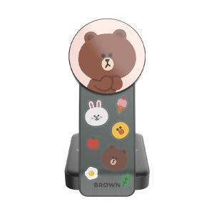 라인프렌즈 브라운 EZ폴드-3in1 맥세이프 무선충전기