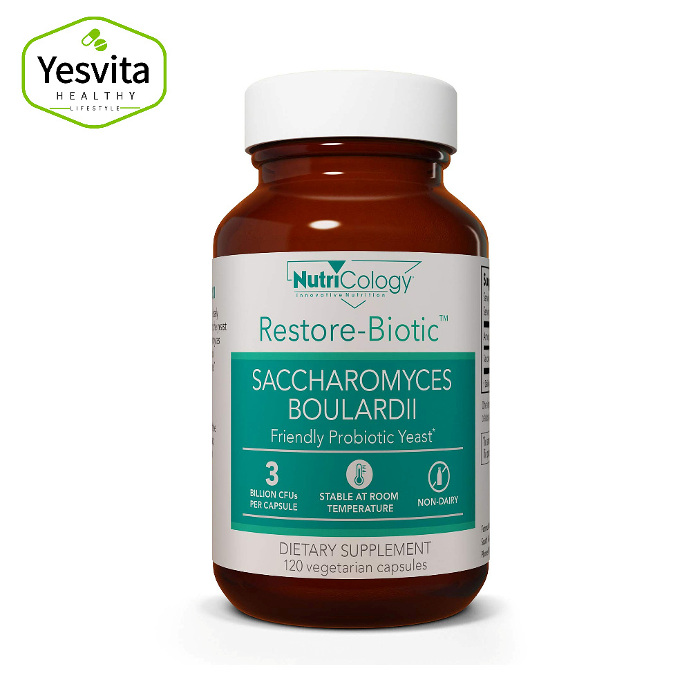뉴트로콜리지 <b>리스토어-바이오틱</b> 사카로마이세스 보울라디 90억CFU 베지캡슐 120정