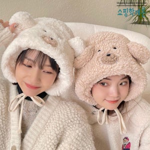 쇼핑학개론 뽀글이 양털 곰돌이 귀달이 귀도리 군밤 겨울 캠핑 커플 방한모자