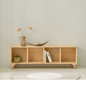 스페이스 미니 틈새 거실 인테리어 슬림 원목 1단 낮은 책장