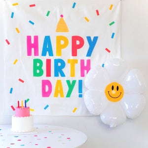 르모트 생일파티용품 생일가랜드 레인보우 포스터 현수막 패브릭 파티