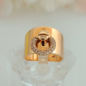 14k 18k 통반지 화이트 큐빅 유니크한 패션 여자 금 반지