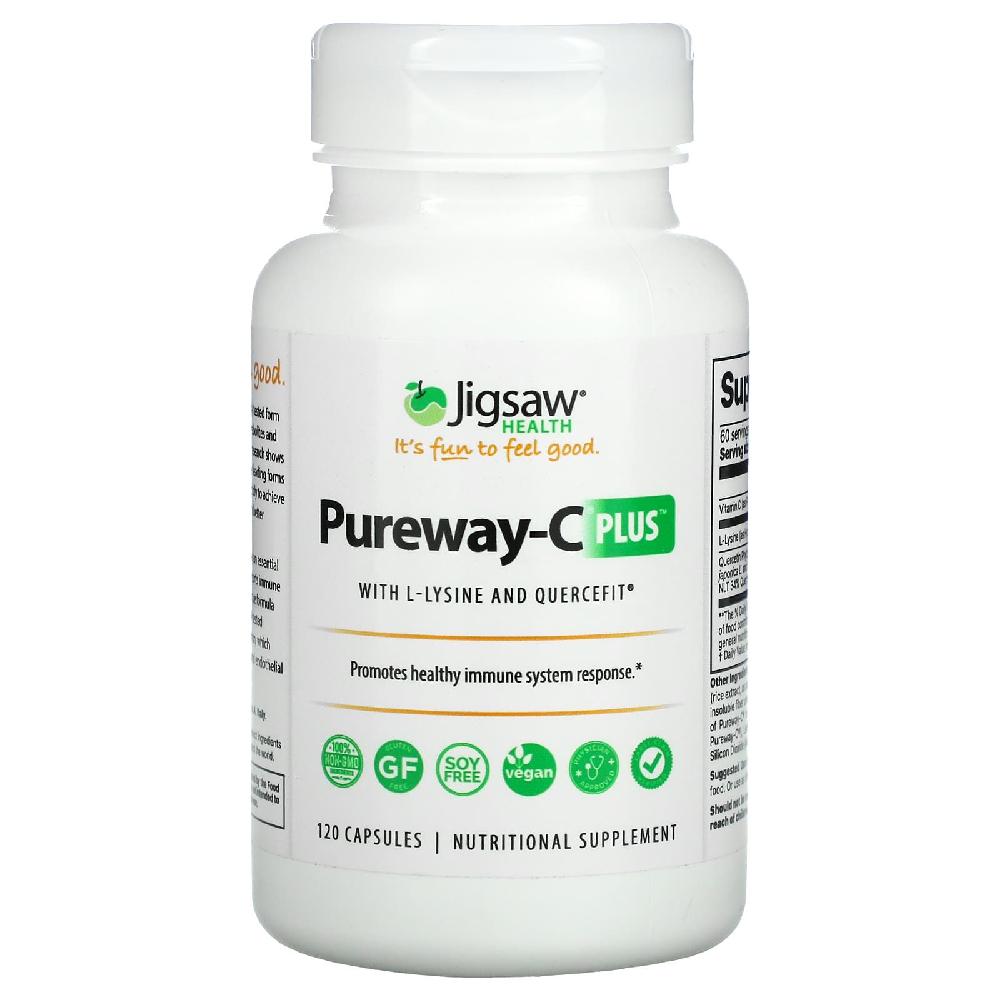 <b>Jigsaw Health 비타민C</b> Plus l-라이신 및 Quercefit 함유 120캡슐