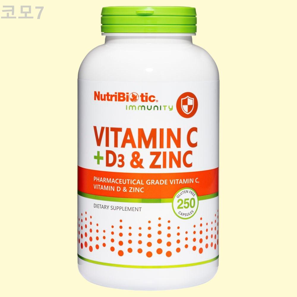 <b>뉴트리바이오틱</b> 비타민디 D3 비타민C 징크 250캡슐