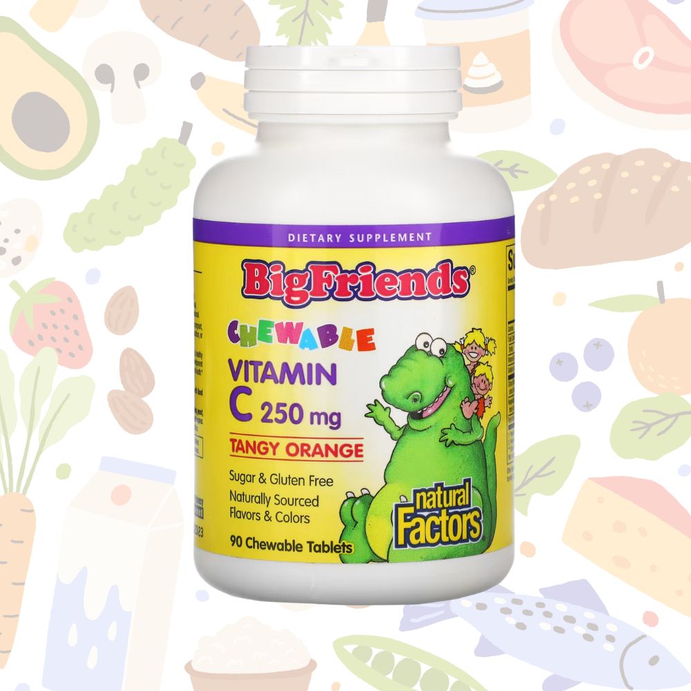 내추럴팩터스 <b>빅프렌즈 츄어블</b> 키즈 <b>비타민</b>C 오렌지 90정