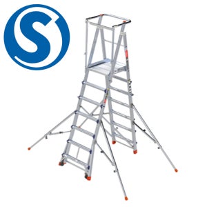 풍산 안전발판 사다리 7단 (PSL-30) 전도방지대 알루미늄 산업용 작업