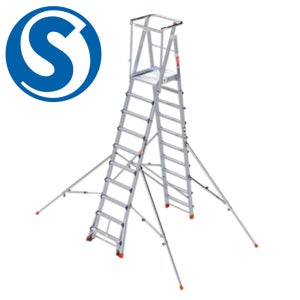 풍산 안전발판 사다리 10단 (PSL-48) 전도방지대 알루미늄 산업용 작업
