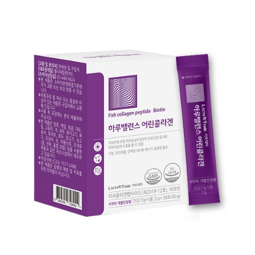락토테미 하루 벨런스 어린<b>콜라겐</b> 개별인정형 건강기능식품 3g x 30포