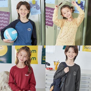 아동 내의 겨울 초등 학생 중학생 주니어 내복 긴팔 9부 실내복 잠옷 파자마 코튼 순면 기모 웜 수아팜