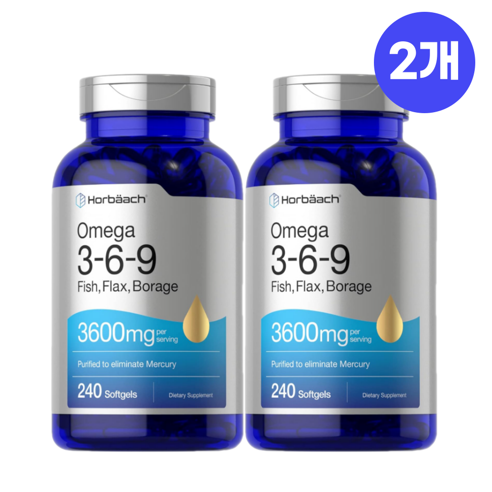 호바흐 <b>오메가 3</b> <b>6</b> <b>9</b> <b>플랙시드</b> 보리지 <b>오일</b> 240캡슐 2개 감마리놀렌산 보라지유
