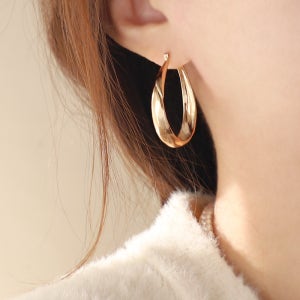 볼드 드롭 빅 링 골드 실버 귀걸이