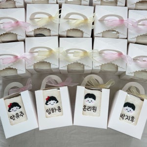 어린이집고리수건 생일답례품 유치원 어린이집선물 구디백 자수 유치원고리수건 모달 40수