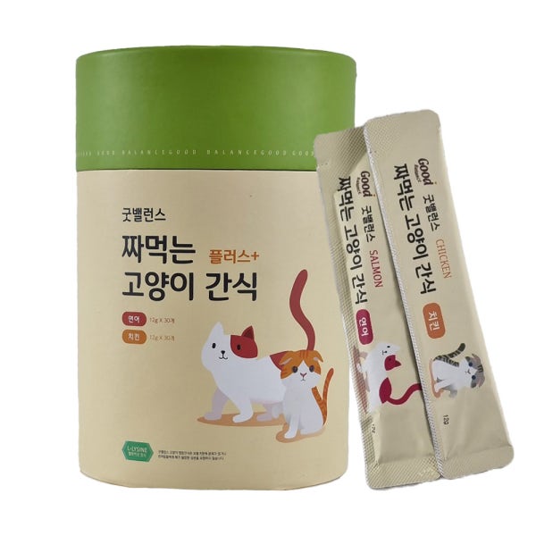 대용량 짜먹는 고양이 간식 액상형 스틱 크리미 ( 츄르 타입 ) 연어+치킨 60p