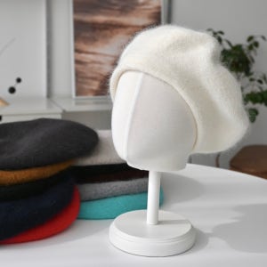 국내제작 앙고라50% 털안묻는 두겹 도톰 비비드 베레모 여성겨울모자