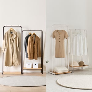 레단 철제 스탠드옷걸이 틈새 미니행거 슬림 원룸 옷가게 조립식옷장 소형행거