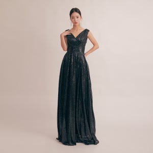 기네스 스팽글 블랙드레스 이브닝 빅사이즈 연주회 연주복드레스