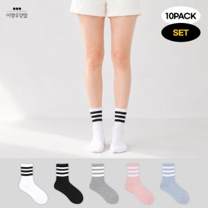 줄무늬양말 스트라이프 남성 여성 포인트 중목 양말 10켤레