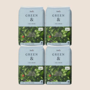 아임오 그린앤 중형 대형 대용량 비건 순면 생리대 4팩