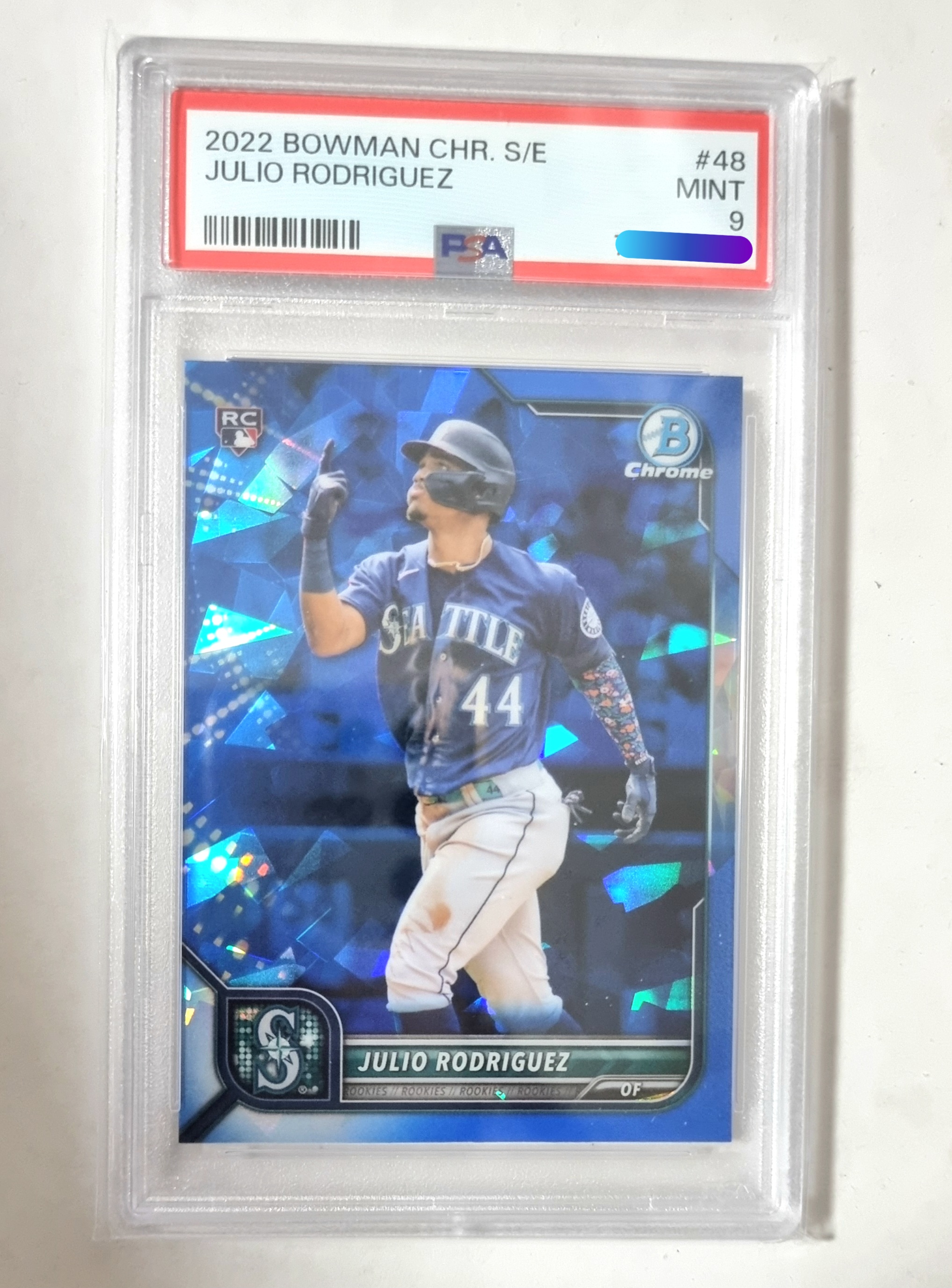 [훌리오 로드리게스 루키카드 PSA9] 22022 Bowman Chrome Sapphire Julio Rodriguez Rookie RC No-48 MLB 야구 카드