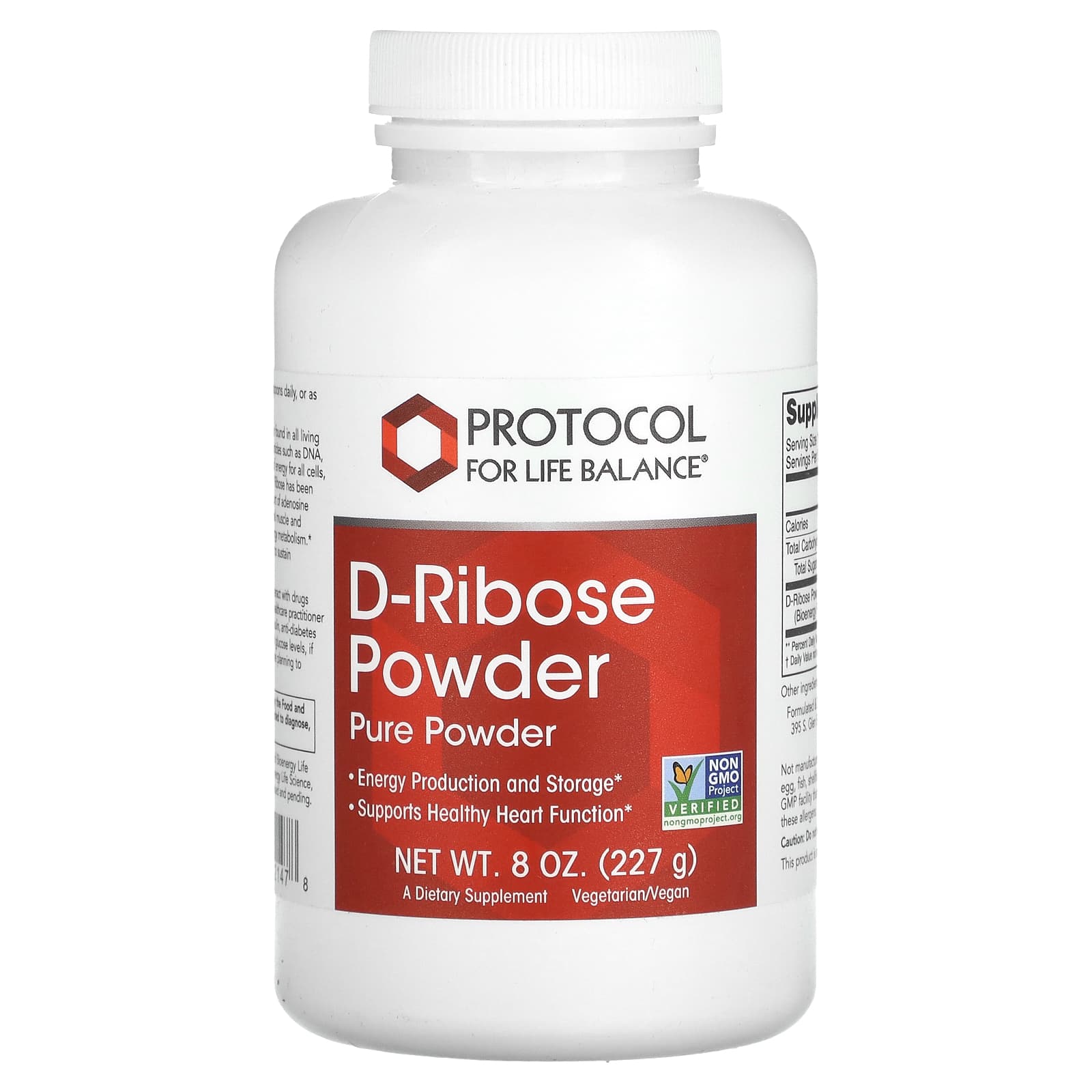 Protocol for Life Balance D-Ribose 파우더 8 oz (227g)