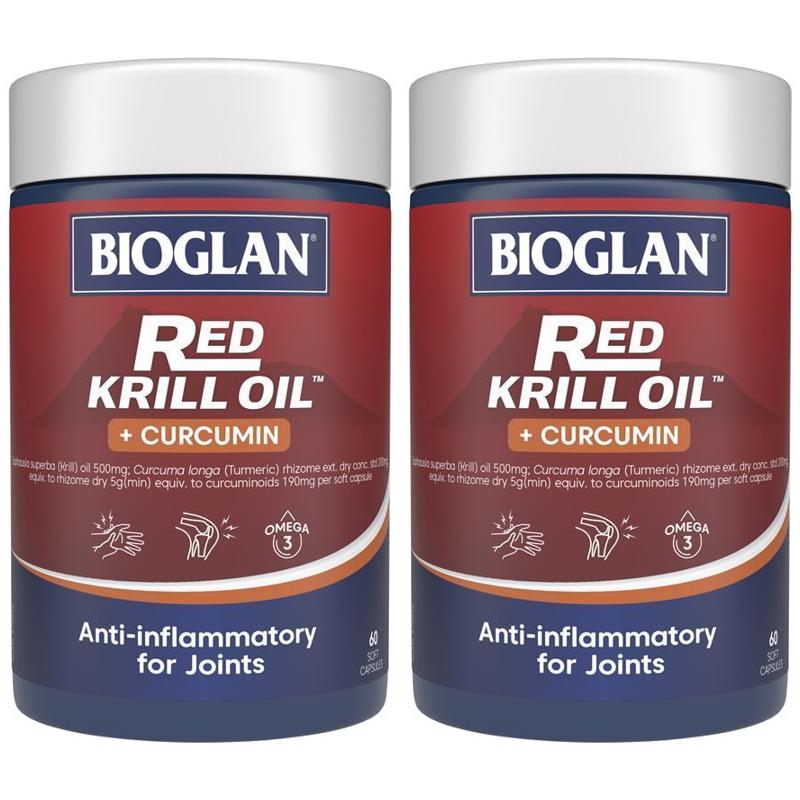 호주직구 Bioglan <b>바이오글랜</b> 레드 크릴 오일 커큐민 60캡슐 2팩