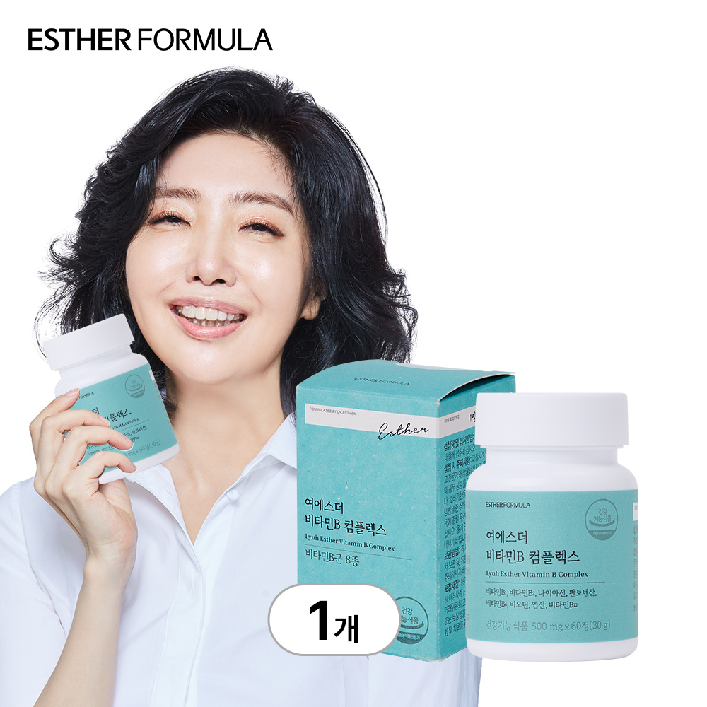 [국민영양] 여에스더 <b>비타민B 컴플렉스</b> (8종 올인원 <b>활력</b> 에너지 케어) 60정, 1개