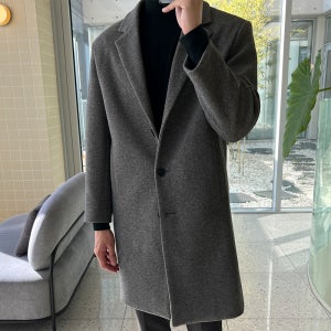 7컬러 데일리 울 모직 겨울 싱글 롱 코트
