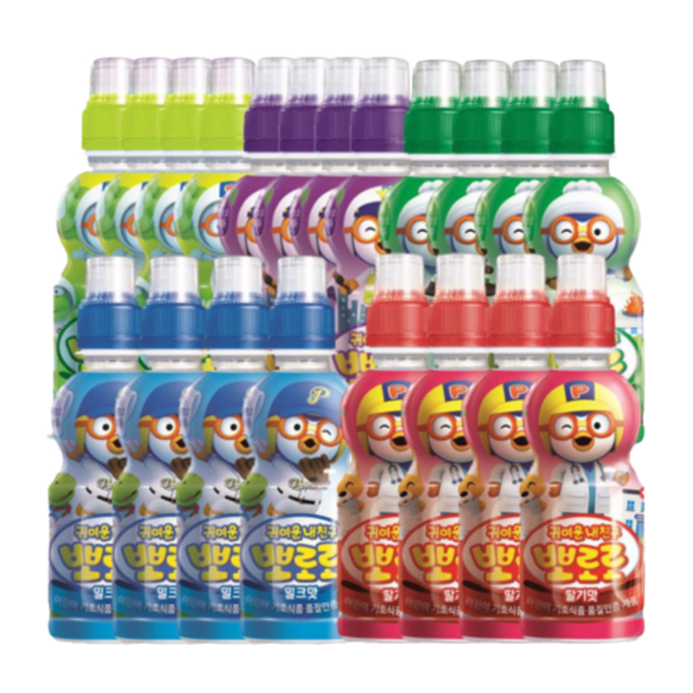 팔도 뽀로로음료 235ml 20개 딸기/사과/밀크/샤인머스켓/블루베리 어린이 음료 대량구매