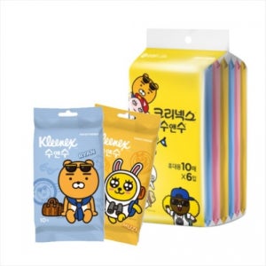 크리넥스 수앤수 카카오물티슈 10매 6입