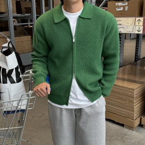 클라쓰업 모달 하찌 니트 카라 가디건 집업 자켓 7270