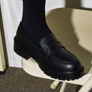 4.5cm 라운드토 청키 페니로퍼 몬드 무광블랙 (CW0055BK)