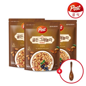 [포스트] 골든 그래놀라 크런치 360g 3개 + 고급우드스푼