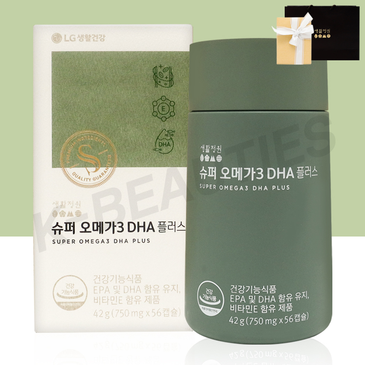 생활정원 슈퍼 <b>오메가</b>3 DHA95 플러스 8주분 본품 / 프리미엄 <b>레드오메가</b>