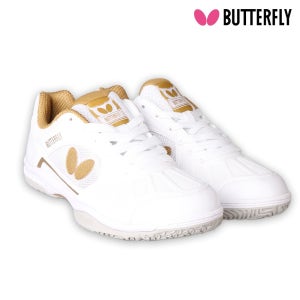 버터플라이 탁구화 리포네스 화이트 인도어화 탁구레슨 입문용 남여공용 정사이즈 레슨용