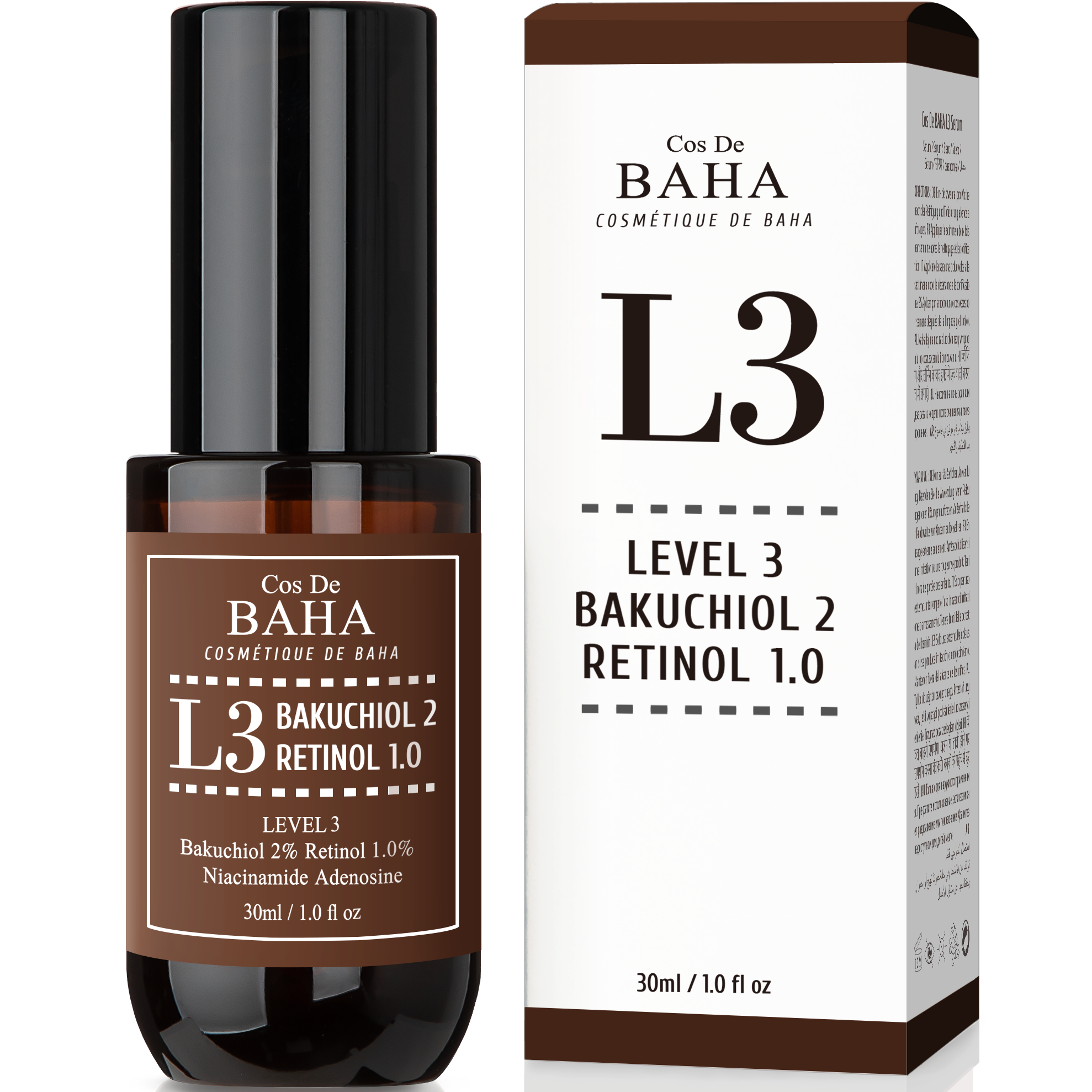 코스드바하 L3 레티놀 1% 바쿠치올 2% 비타민A 앰플 세럼 30ml
