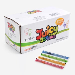 쥬시스트로우 벌크 박스 300입 천연과즙 무색소 대용량 얼려먹는 젤리
