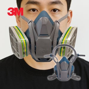 3M 6502QL 반면형 마스크 드롭다운 원터치 탈착식 산업용