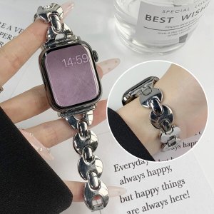 애플워치4 5 6 SE 2 40mm 44mm 호환 글로우 슬림 메탈 스트랩 밴드 시계줄